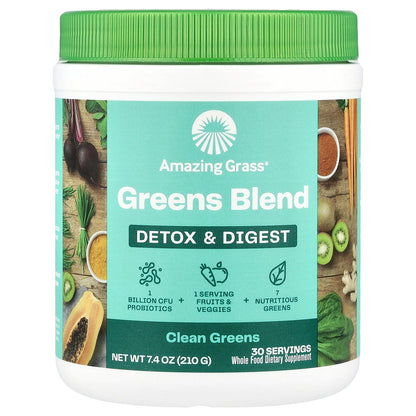 Amazing Grass, Greens Blend, Detox & Digest, Clean Greens, 7.4 oz (210 g)