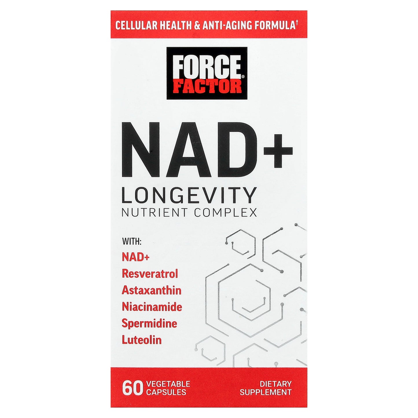 Force Factor, NAD+ Longevity Nutrient Complex, 60 Vegetable Capsules