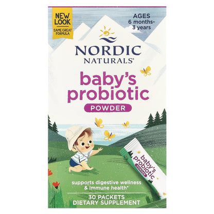 Nordic Naturals, Baby's Probiotic Powder, Ages 6 Months-3 Years, 30 Packets, 0.05 oz (1.45 g) Each