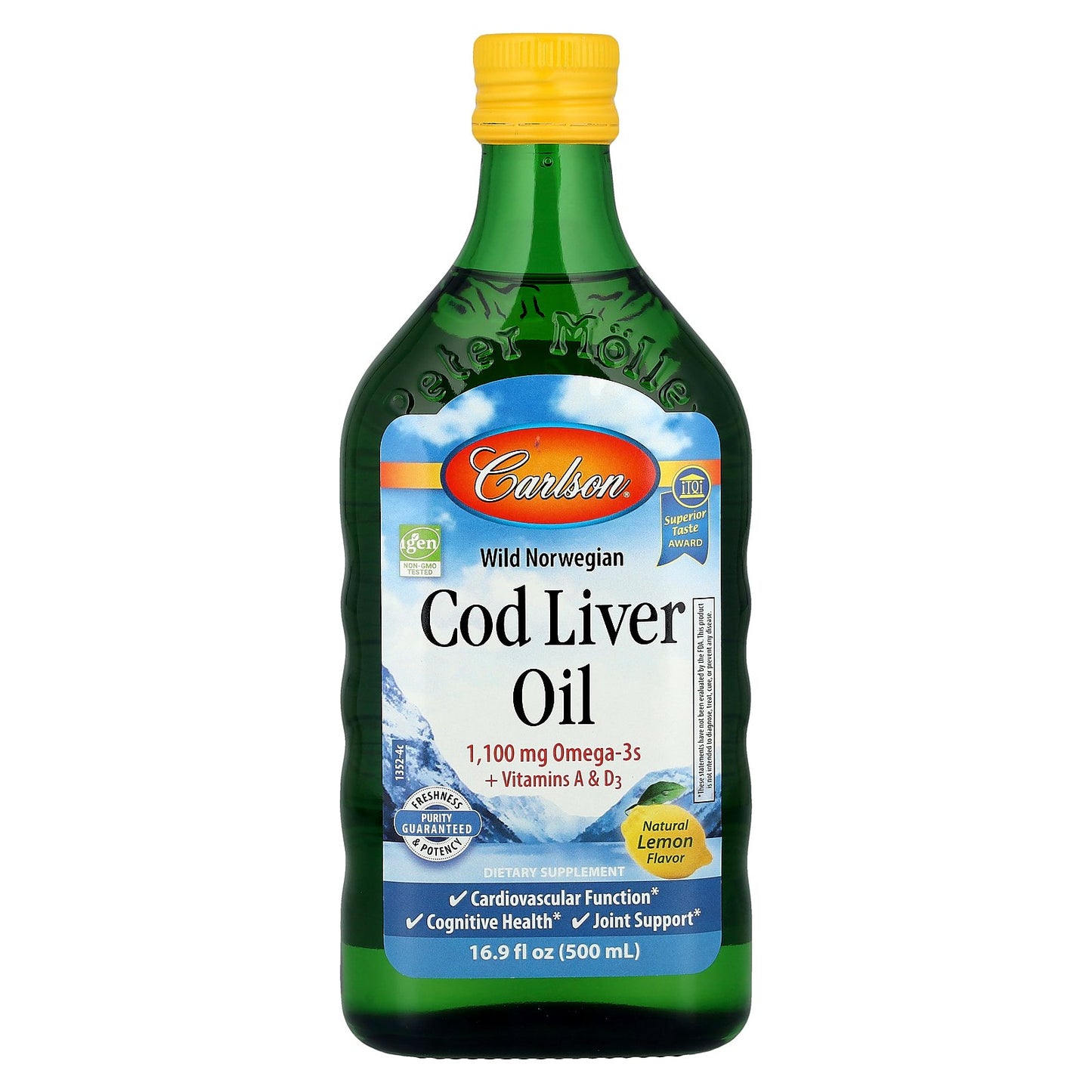 Carlson, Wild Norwegian, Cod Liver Oil, Natural Lemon , 16.9 fl oz (500 ml)