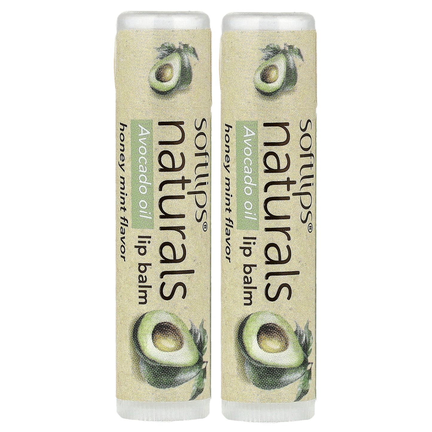 Softlips, Naturals Lip Balm with Avocado Oil, Honey Mint, 2 Sticks, 0.15 oz (4.2 g) Each