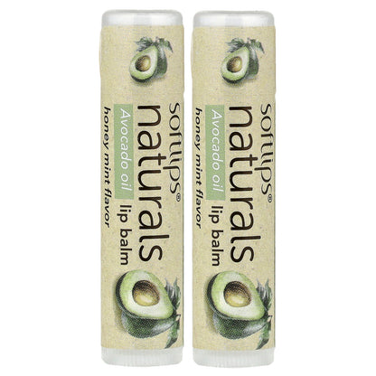 Softlips, Naturals Lip Balm with Avocado Oil, Honey Mint, 2 Sticks, 0.15 oz (4.2 g) Each