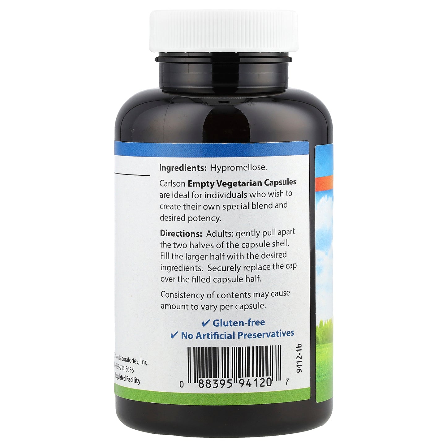 Carlson, Empty Vegetarian #2 Capsules, 200 Capsules