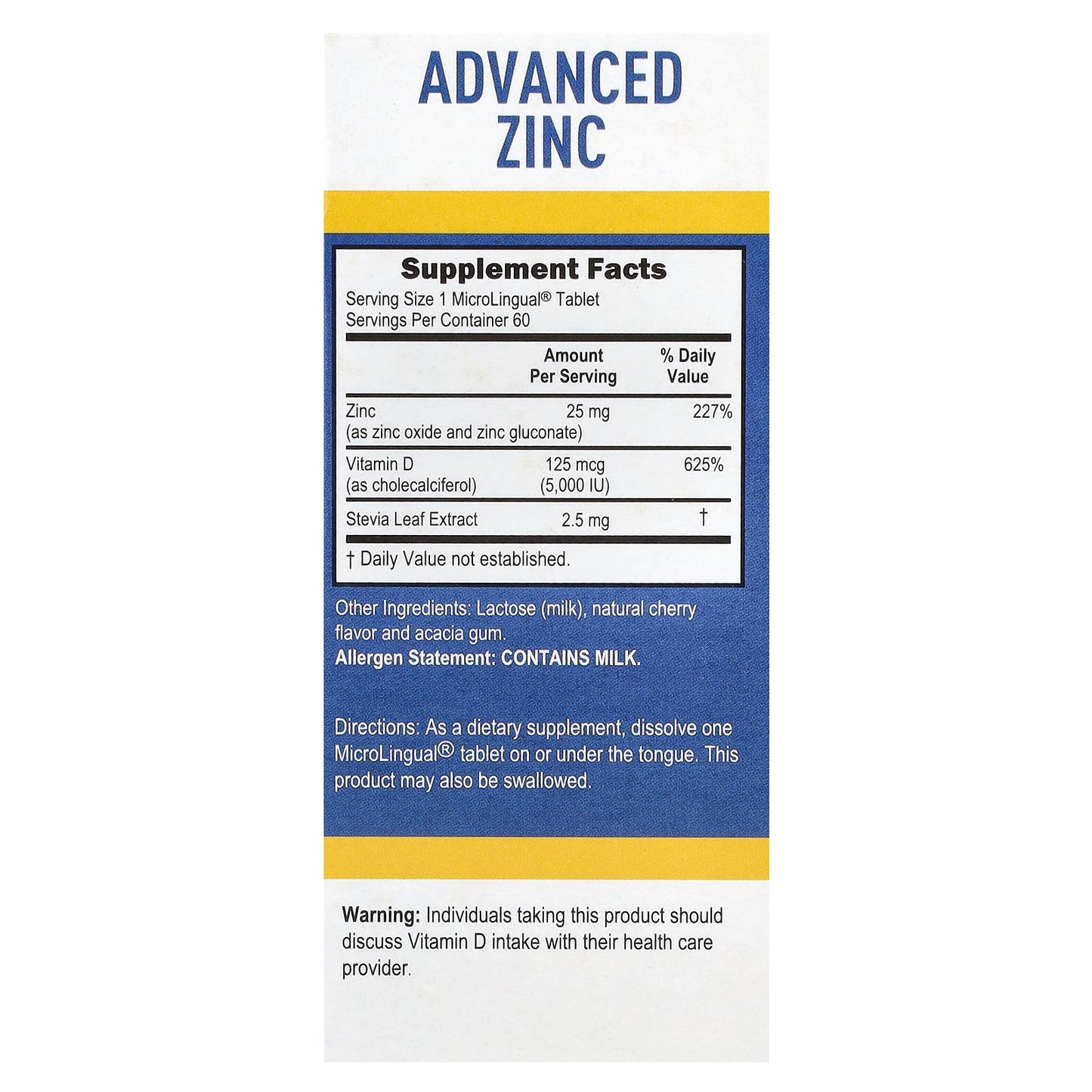 Superior Source, Advanced Zinc, Vitamin D3, 60 MicroLingual® Instant Dissolve Tablets