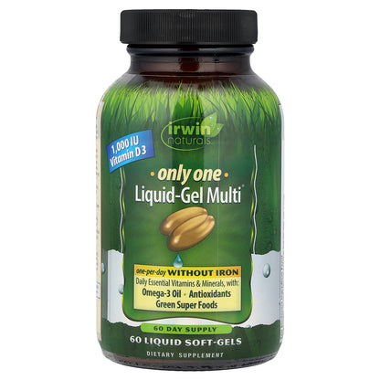 Irwin Naturals, Only One, Liquid-Gel Multi®, Without Iron, 60 Liquid Soft-Gels