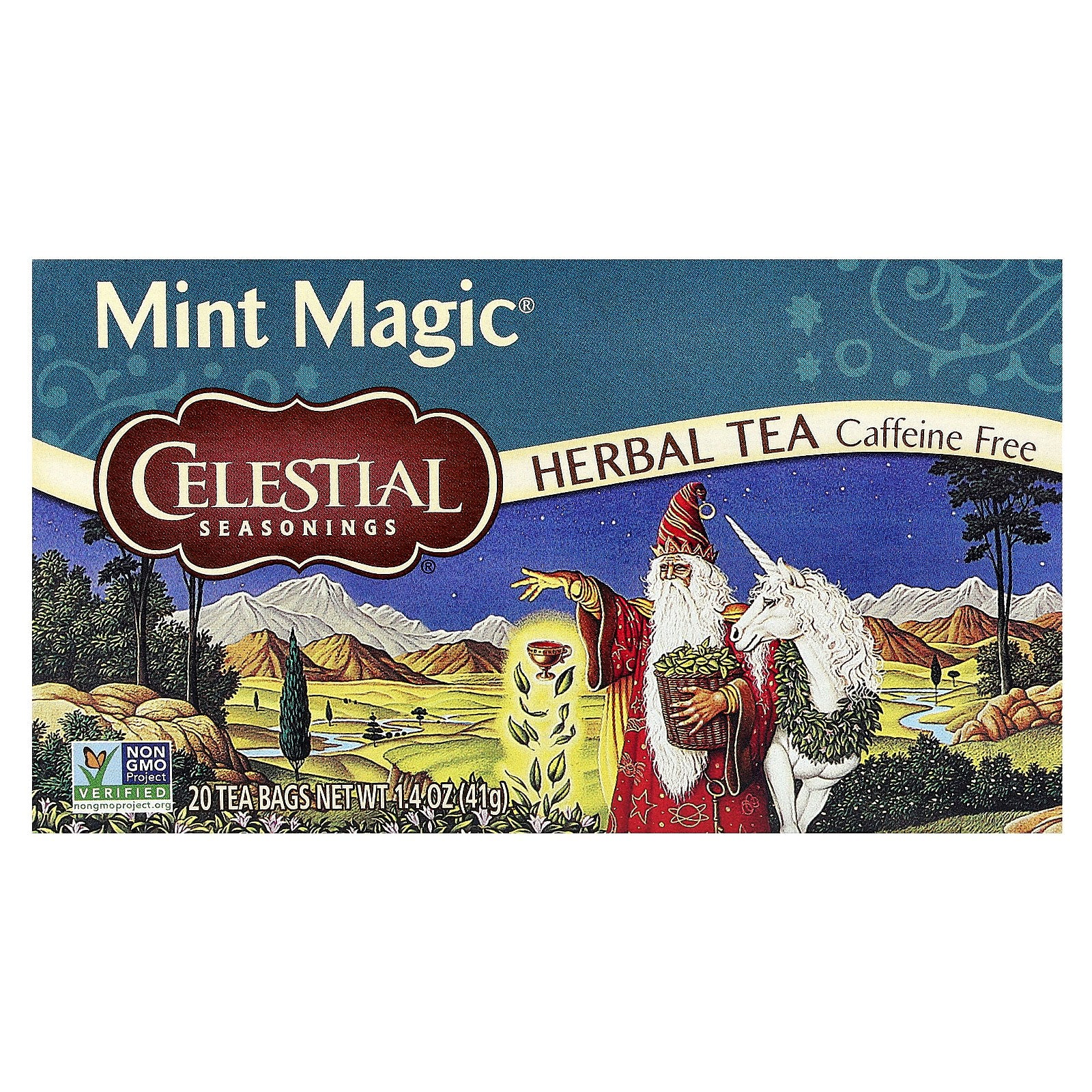 Celestial Seasonings, Herbal Tea, Mint Magic®, Caffeine Free, 20 Tea Bags, 1.4 oz (41 g)
