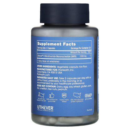 ProHealth Longevity, NMN Pro 1000, 60 Capsules (500 mg per Capsule)