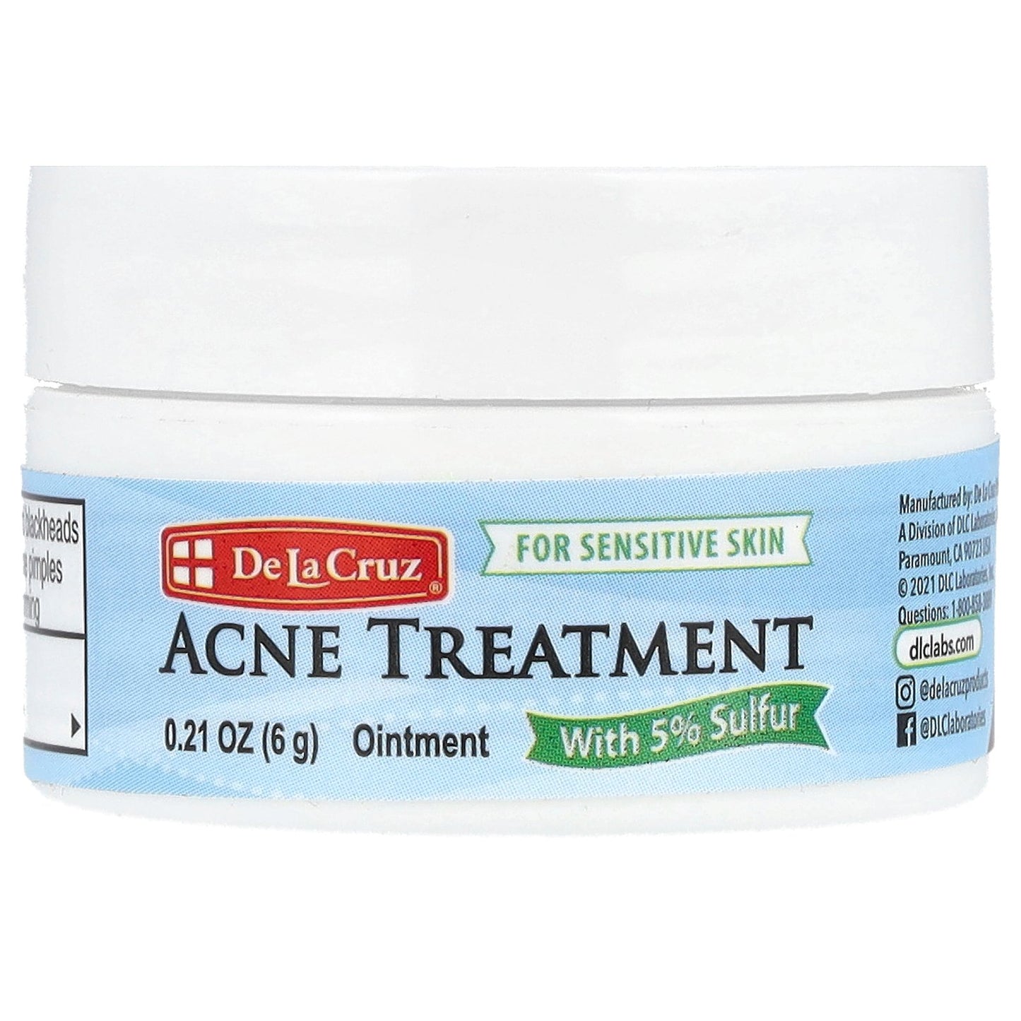 De La Cruz, Acne Treatment with 5% Sulfur, 0.21 oz (6 g)