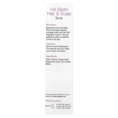 Hyalogic, HA Biotin Hair & Scalp Spray, 4 fl oz (118 ml)