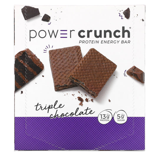 BNRG, Power Crunch Protein Energy Bar, Triple Chocolate, 12 Bars, 1.4 oz (40 g) Each