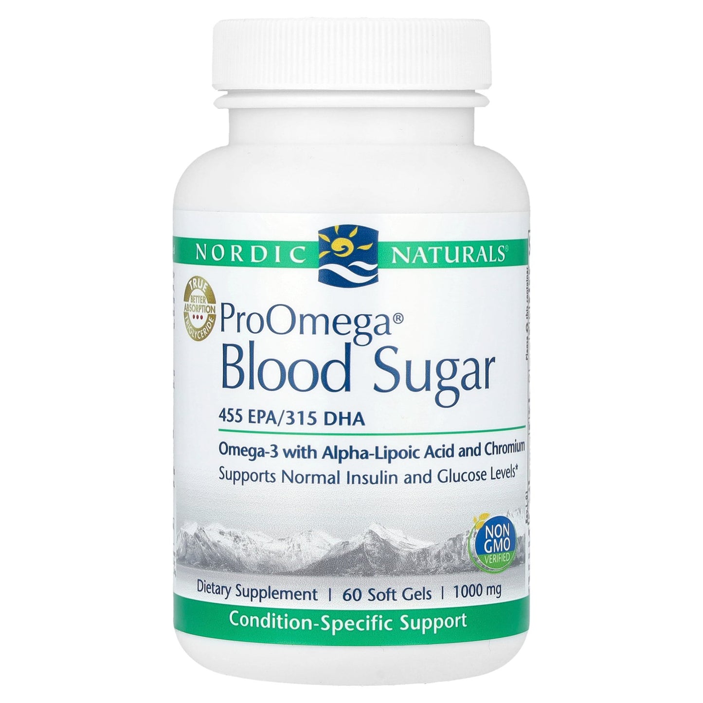 Nordic Naturals, ProOmega® Blood Sugar, 1,000 mg, 60 Softgels (500 mg per Softgel)