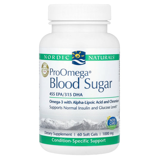 Nordic Naturals, ProOmega® Blood Sugar, 1,000 mg, 60 Softgels (500 mg per Softgel)