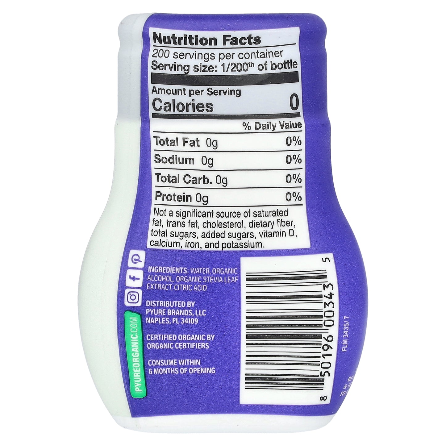 Pyure, Organic Liquid Stevia Sweetener, Simply Sweet, 1.8 fl oz (53 ml)