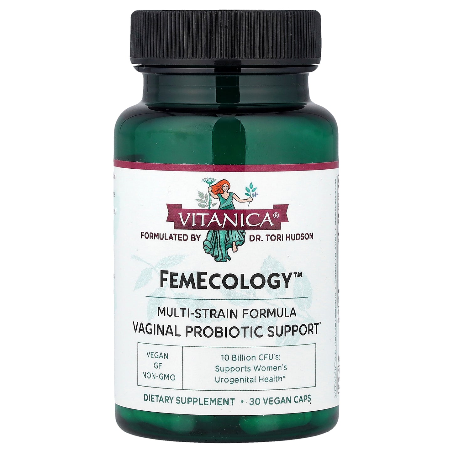 Vitanica, FemEcology™, Vaginal Probiotic Support, 30 Vegan Caps