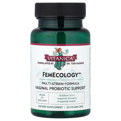 Vitanica, FemEcology™, Vaginal Probiotic Support, 30 Vegan Caps