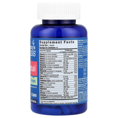 Mommy's Bliss, Prenatal Multivitamin + Iron, 45 Capsules