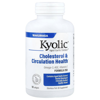 Kyolic, Aged Garlic Extract™, Cholesterol & Circulation Health, 90 Softgels