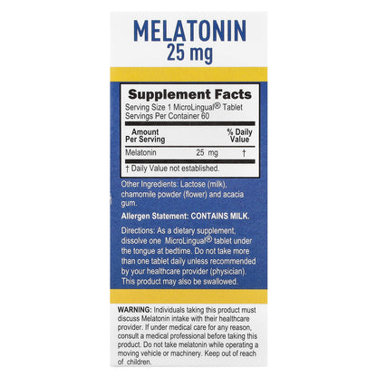 Superior Source, Melatonin, 25 mg, 60 MicroLingual® Instant Dissolve Tablets