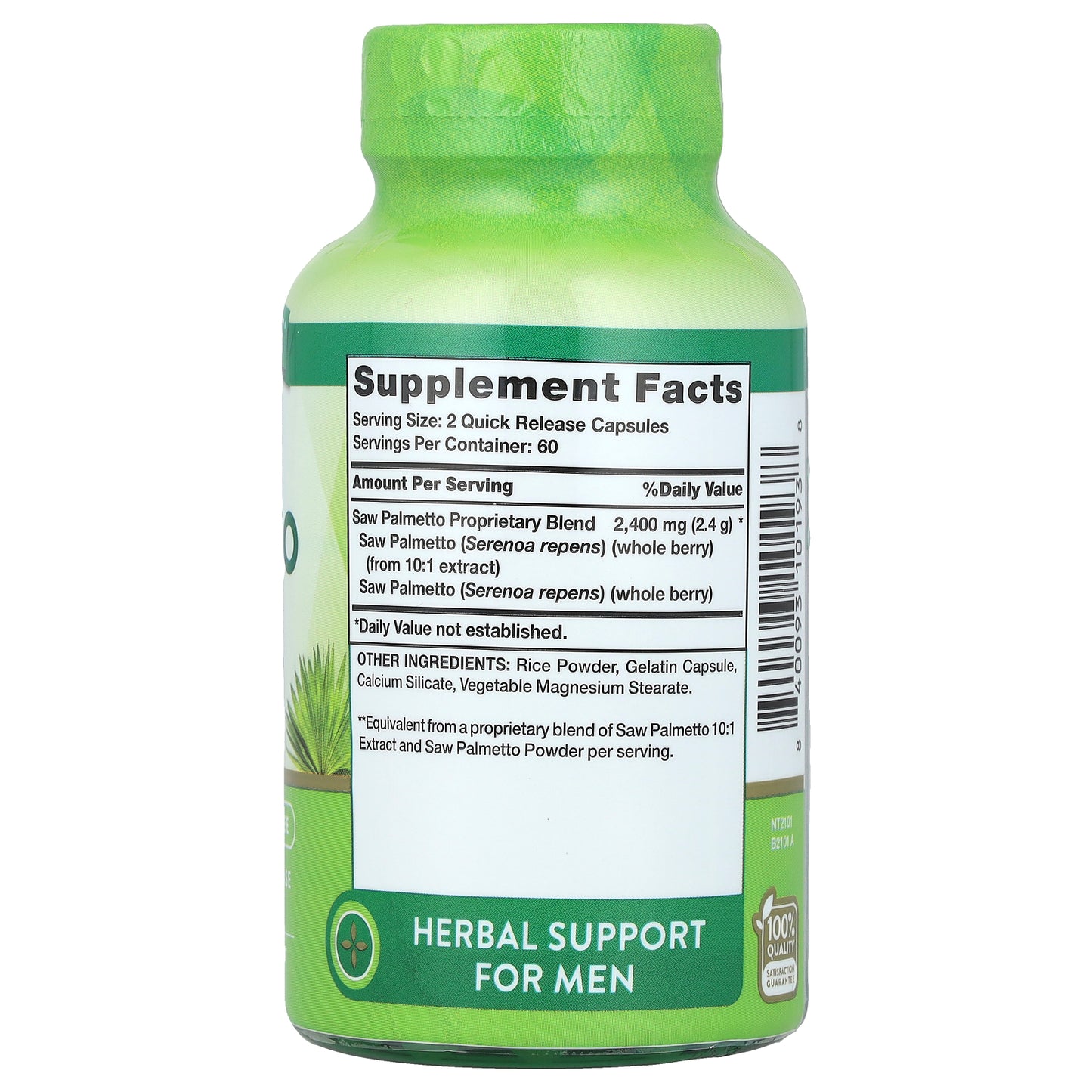 Nature's Truth, Saw Palmetto, 2,400 mg, 120 Quick Release Capsules (1,200 mg Per Capsule)