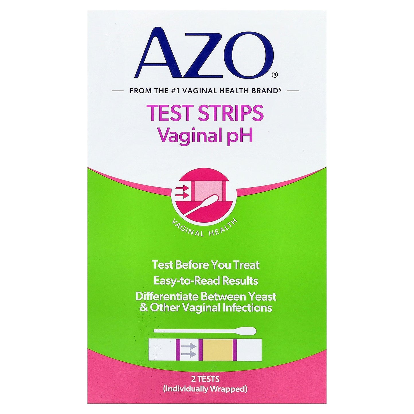 AZO, Test Strips Vaginal pH, 2 Tests