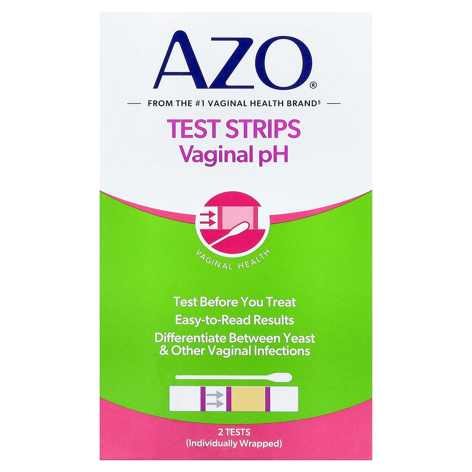 AZO, Test Strips Vaginal pH, 2 Tests