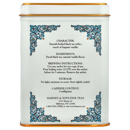 Harney & Sons, HT Tea Blends, Vanilla Comoro, Decaffeinated, 20 Tea Sachets, 1.4 oz (40 g)
