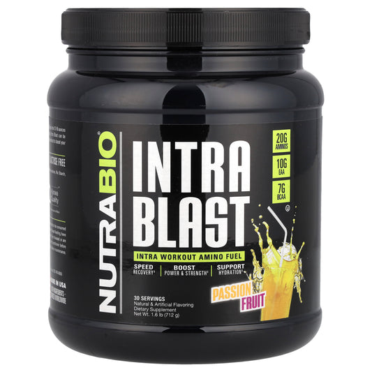 NutraBio, Intra Blast, Intra Workout Amino Fuel, Passion Fruit, 1.6 lb (712 g)