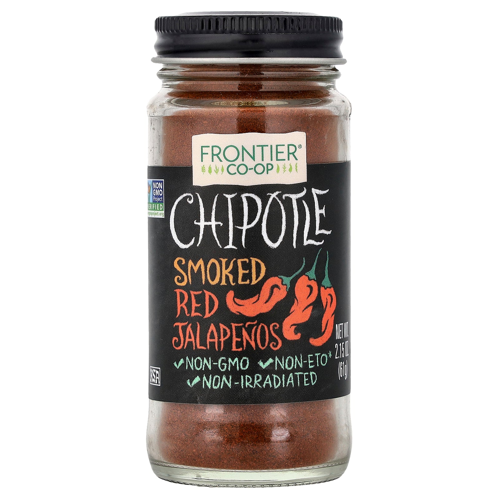Frontier Co-op, Chipotle, Smoked Red Jalapenos, 2.15 oz (61 g)