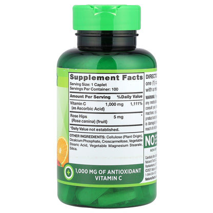 Nature's Truth, Vitamin C Plus Wild Rose Hips, 100 Caplets