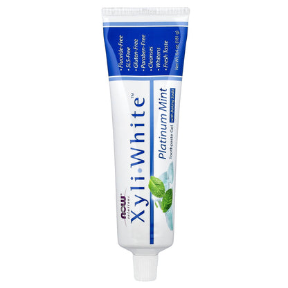 NOW Foods, Solutions, XyliWhite™, Toothpaste Gel with Baking Soda, Platinum Mint, 6.4 oz (181 g)