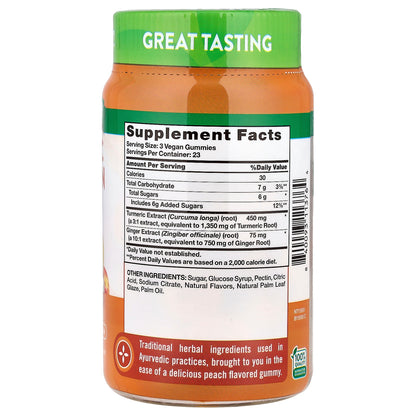 Nature's Truth, Turmeric Curcumin + Ginger Gummies , Delicious Peach, 70 Gummies