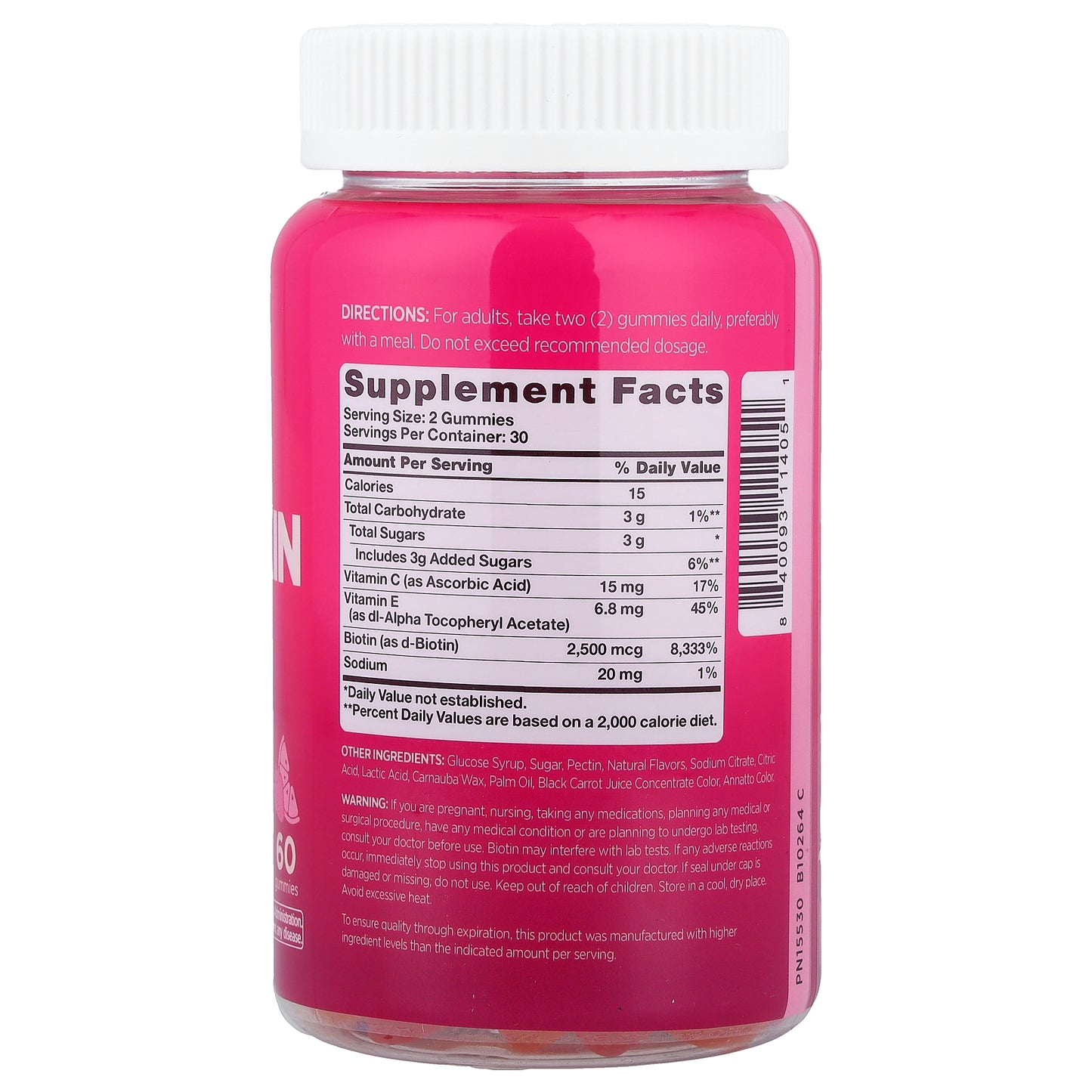 Pink, Beautiful, Hair, Skin & Nails Gummies, Delicious Fruit, 60 Gummies