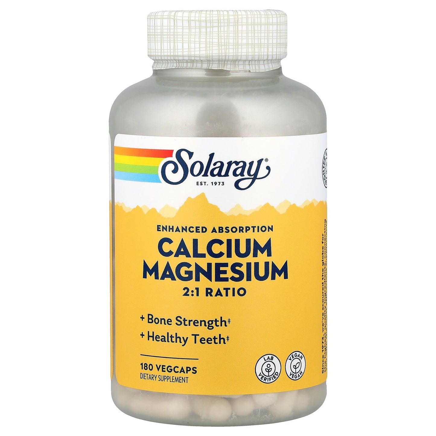 Solaray, Calcium Magnesium 2:1 Ratio, 180 VegCaps