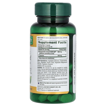 Nature's Bounty, Anxiety & Stress Relief, Ashwagandha KSM-66, 50 Tablets