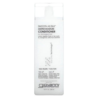 Giovanni, Smooth As Silk, Deeper Moisture Conditioner, For Damaged Hair, 8.5 fl oz (250 ml)