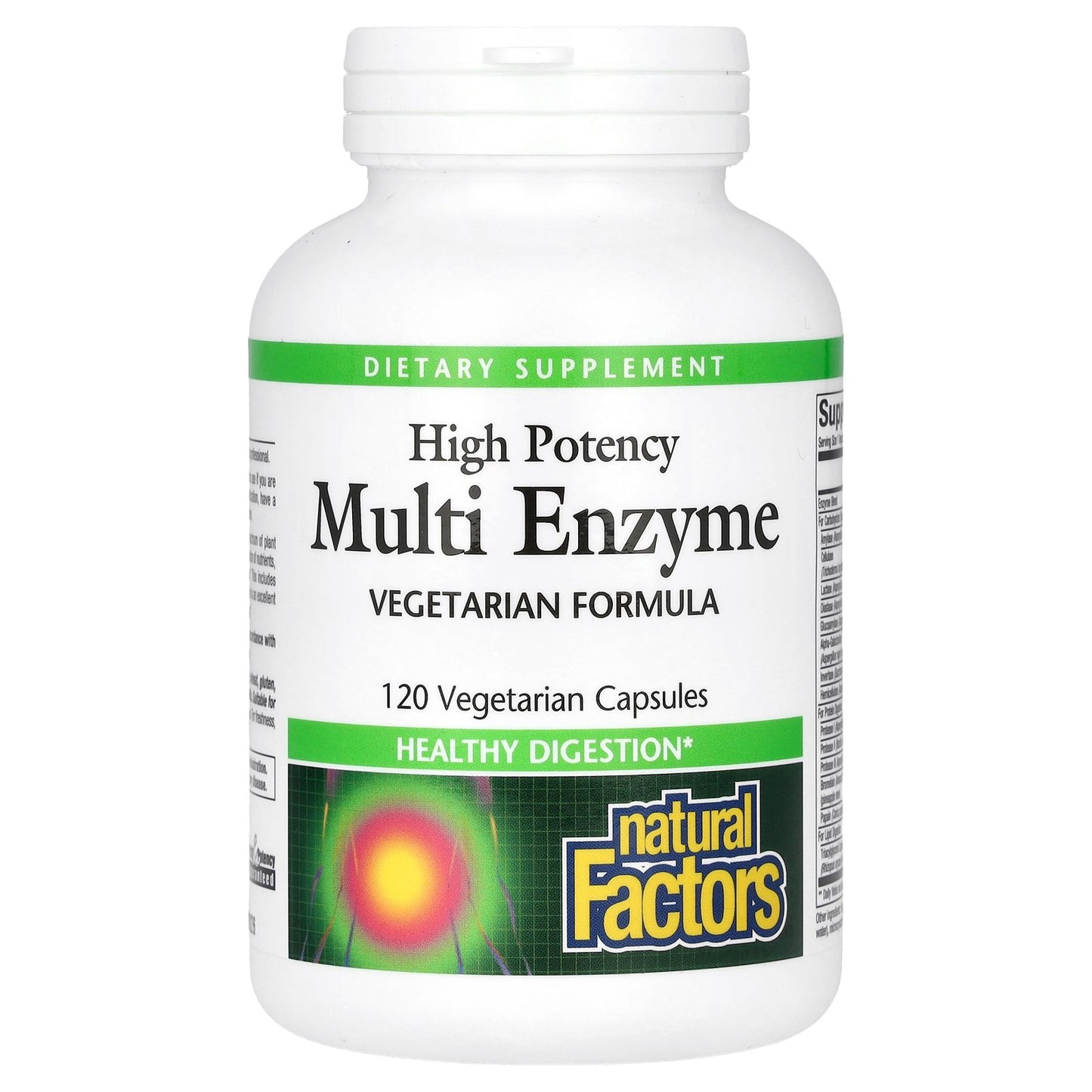 Natural Factors, High Potency, Multi Enzyme, 120 Vegetarian Capsules