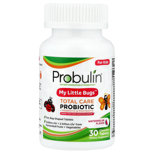 Probulin, For Kids, My Little Bugs™, Total Care Probiotic + Prebiotic & Postbiotic, Watermelon, 30 Chewable Tablets