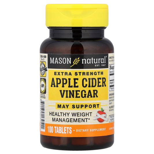 Mason Natural, Apple Cider Vinegar, 100 Tablets (500 mg per Tablet)