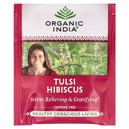 Organic India, Tulsi Hibiscus Tea, Caffeine-Free, 18 Infusion Bags, 1.27 oz (36 g)