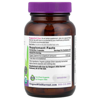 Oregon's Wild Harvest, Organic Cayenne, 90 Organic Vegan Capsules (500 mg per Capsule)