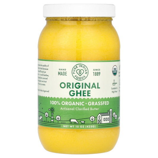 Pure Indian Foods, Artisanal Clarified Butter, Original Ghee, 15 oz (425 g)