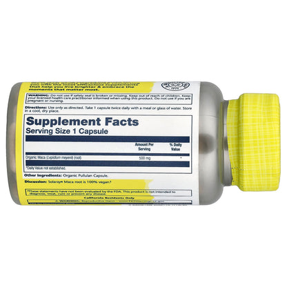 Solaray, Organic Maca, 500 mg, 100 Organic Capsules
