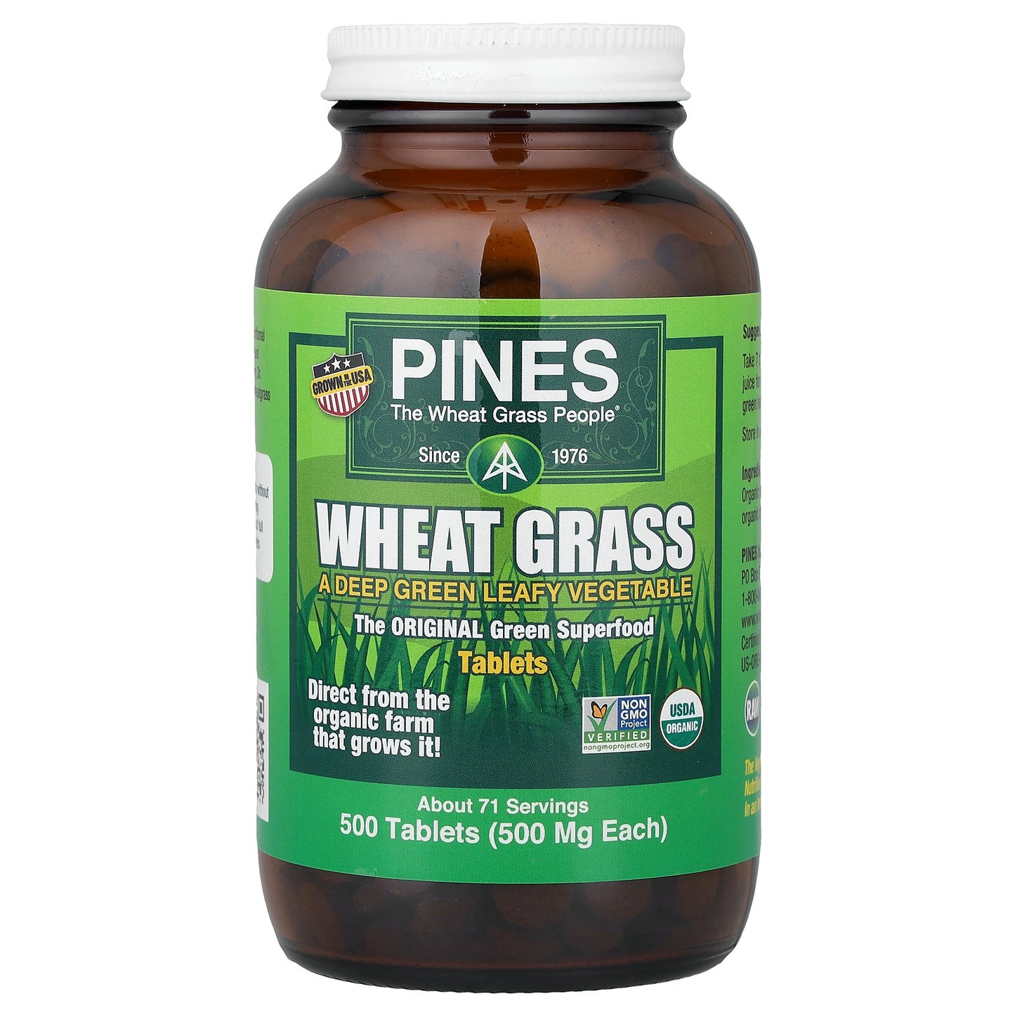 Pines International, Wheat Grass, 500 Tablets