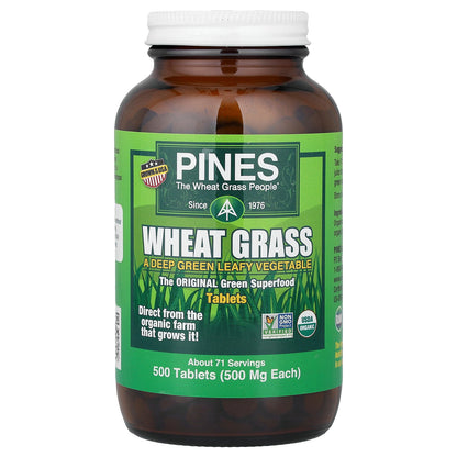 Pines International, Wheat Grass, 500 Tablets