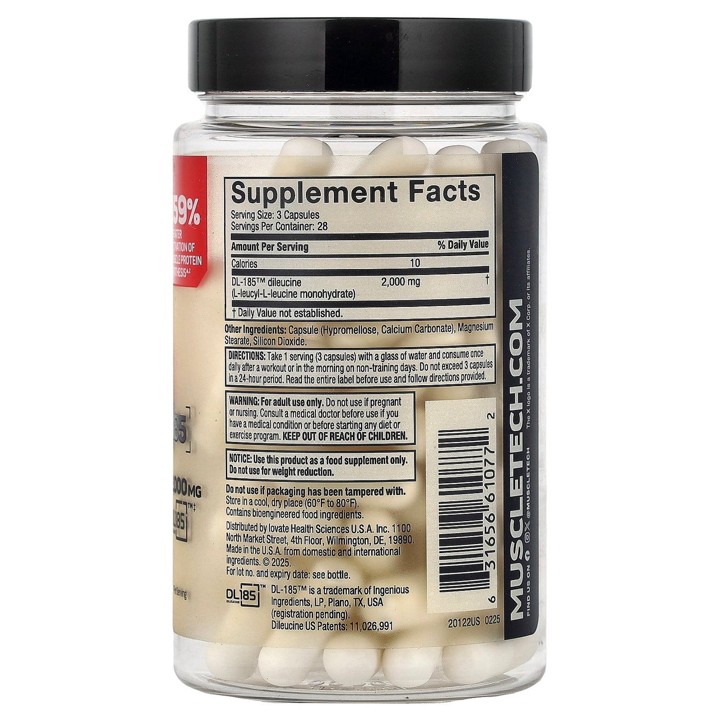 MuscleTech, Muscle Peptide 185, 84 Capsules (666 mg per Capsule)