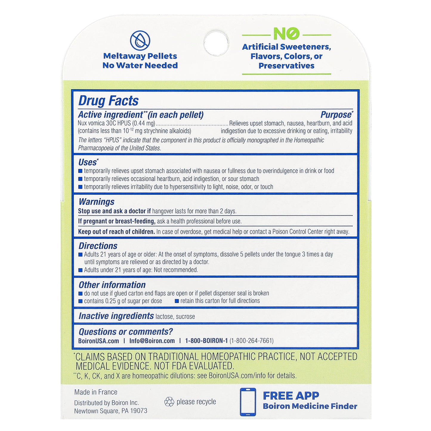 Boiron, Nux Vomica 30C, 3 Tubes, Approx 80 Pellets Each