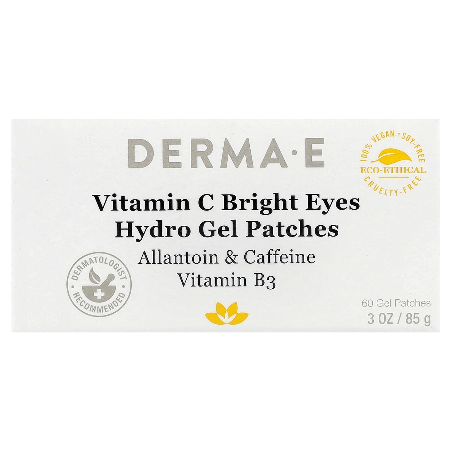 DERMA E, Vitamin C Bright Eyes Hydro Gel Patches, For All Skin Types, 60 Gel Patches