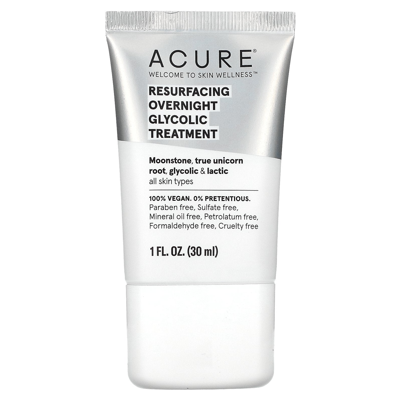 ACURE, Resurfacing, Overnight Glycolic Treatment, 1 fl oz (30 ml)