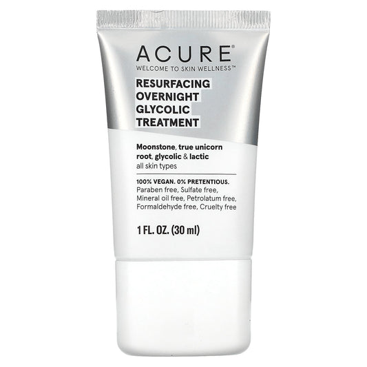 ACURE, Resurfacing, Overnight Glycolic Treatment, 1 fl oz (30 ml)