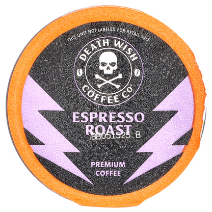 Death Wish Coffee, Single-Serve Coffee Pods, Espresso Roast, 10 Pods, 0.4 oz (11.5 g) Each